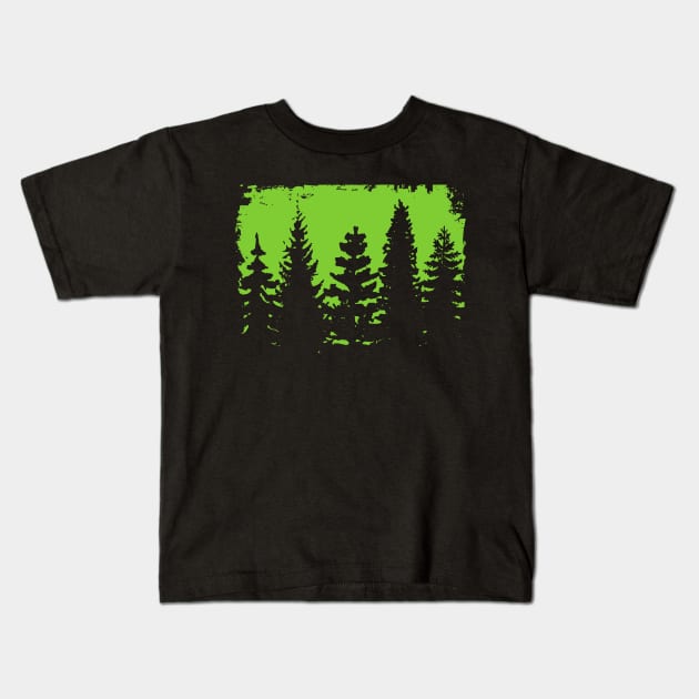 Forest silhouette Kids T-Shirt by PallKris